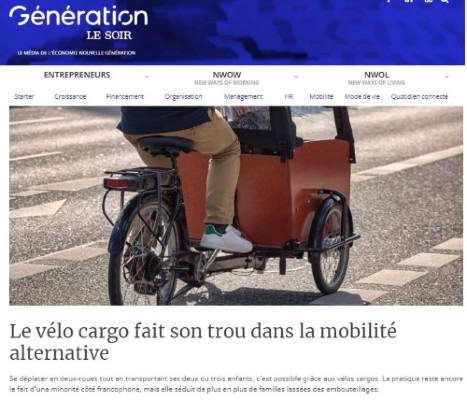 Un fort développement du vélo cargo en Belgique